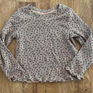 Cat & Jack Black and Cream Patterned Long Sleeve Top